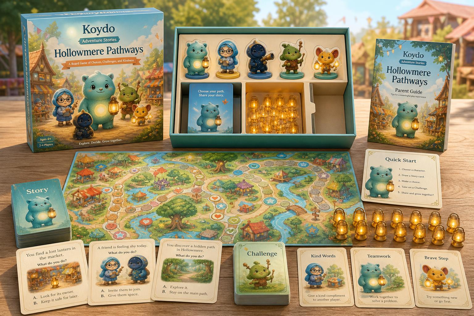 Koyo Adventure Stories Hollowmere Pathways board game