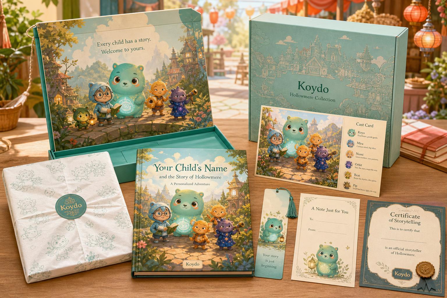 Personalized Hollowmere Hardcover packaging direction